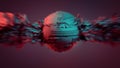 Spherical science fiction object with abstract elements pierced through Royalty Free Stock Photo