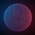 A spherical structure composed of intertwining lines and nodes, displaying a complex Royalty Free Stock Photo