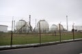 Spherical tank for storage LNG at chemical plant in the port of Rotterdam