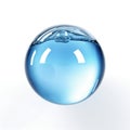 Spherical Water Droplet on White. Generative ai Royalty Free Stock Photo