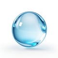 Spherical Water Droplet on White. Generative ai Royalty Free Stock Photo