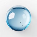 Spherical Water Droplet on White. Generative ai Royalty Free Stock Photo