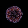 A spherical wireframe structure composed of interconnected triangular elements, Royalty Free Stock Photo