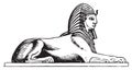 Sphinx. Set of Egyptian labels and elements. Vector set illustration template tattoo. Royalty Free Stock Photo