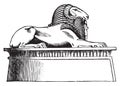 Sphinx. Set of Egyptian labels and elements. Vector set illustration template tattoo. Royalty Free Stock Photo