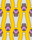 Sphinx cat sarcophagus pattern seamless. Ancient Egyptian animal background