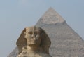 Sphinx and Chephren's Pyramid Royalty Free Stock Photo