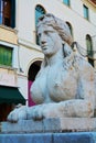 Sphinx in Cima Square, Conegliano Veneto, Italy, close up