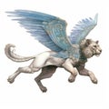 Sphinx In Flight: Watercolor And Ink Drawing By Anne Stokes And Larry Elmore Royalty Free Stock Photo