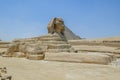 The Sphinx of Giza in the Egyptian Desert Royalty Free Stock Photo