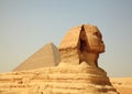 Sphinx and Giza Pyramids in Egypt Royalty Free Stock Photo