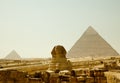 Sphinx and Giza Pyramids in Egypt Royalty Free Stock Photo