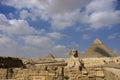 Sphinx and Great Pyramid Giza, Cairo Egypt Travel Royalty Free Stock Photo