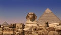 Sphinx Guarding a Pyramid Royalty Free Stock Photo