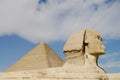 Sphinx & Khafre Pyramid - Egypt Royalty Free Stock Photo