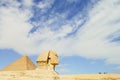 Sphinx & Khafre Pyramid - Egypt Royalty Free Stock Photo