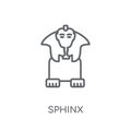 Sphinx linear icon. Modern outline Sphinx logo concept on white