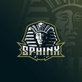 Sphinx mascot logo design vector with modern illustration concept style for badge, emblem and tshirt printing. head sphinx Royalty Free Stock Photo