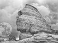 Sphinx and the Moon Royalty Free Stock Photo