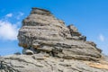 The Sphinx, a natural rock formation in the Carpathians Mountains, Romania Royalty Free Stock Photo