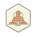 Egyptian Sphinx Outline Icon, Line Icon, Egypt. Outline Icon - Landmarks Building icon - line icon - vector illustration