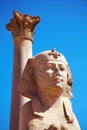 Sphinx and Pompey's Pillar, Alexandria, Egypt Royalty Free Stock Photo