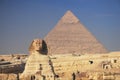 The Sphinx and Pyramid Royalty Free Stock Photo