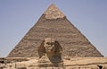 Sphinx and Pyramid Royalty Free Stock Photo