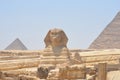 The Sphinx and Pyramid in Egypt Royalty Free Stock Photo