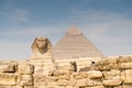 The Sphinx and Pyramid of Khafre Royalty Free Stock Photo