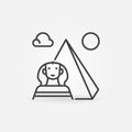 Sphinx and Pyramid vector Egypt Landmark concept linear icon