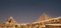 Sphinx and Pyramids of Giza Royalty Free Stock Photo