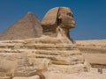 Sphinx and Pyramids of Giza in Cairo Egypt Royalty Free Stock Photo