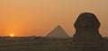 The Sphinx and the Pyramids in Giza, Egypt Royalty Free Stock Photo