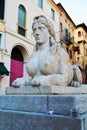 Sphinx statue in Conegliano Veneto, detail Royalty Free Stock Photo