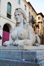 Sphinx statue in Conegliano Veneto, Treviso, Italy Royalty Free Stock Photo