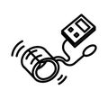 Sphygmomanometer or blood pressure meter isolated line icon