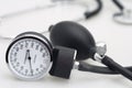 Sphygmomanometer and stethoscope Royalty Free Stock Photo