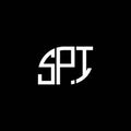 SPI letter logo design on black background. SPI creative initials letter logo concept. SPI letter design Royalty Free Stock Photo