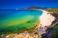 Spiaggia di San Nicolo and Spiaggia di Portixeddu beach in San Nicolo town, Costa Verde, Sardinia, Italy