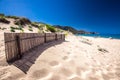 Spiaggia di San Nicolo and Spiaggia di Portixeddu beach in San Nicolo town, Costa Verde, Sardinia, Italy Royalty Free Stock Photo