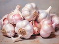 Spice background garlic bulb raw food ingredient vegetables healthy organic fresh Royalty Free Stock Photo