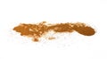 Spice cinnamon powder isolated on a white background.