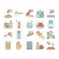 Spice Condiment Herb Collection Icons Set Vector . Royalty Free Stock Photo