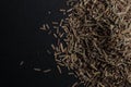 Spice dried caraway seeds sprinkled