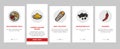 spice food herb leaf onboarding icons set vector Royalty Free Stock Photo