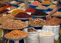 Spice fruits dried nuts almonds figs market market