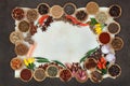 Spice and Herb Abstract Border Royalty Free Stock Photo