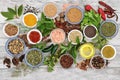 Spice and Herb Selection Royalty Free Stock Photo
