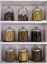 Spice Jar Stack up or Spice Rack in India Royalty Free Stock Photo